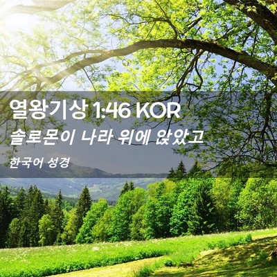 Picture 02 - 열왕기상 1:46 KOR - 솔로몬이 나라 위에 - Bible Verse Picture