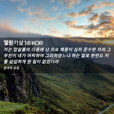 Picture 02 - 열왕기상 1:6 KOR - 저는 압살롬의 다음에 난 자요 - Bible Verse Picture