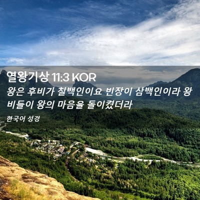 Picture 02 - 열왕기상 11:3 KOR - 왕은 후비가 칠백인이요 빈장이 - Bible Verse Picture