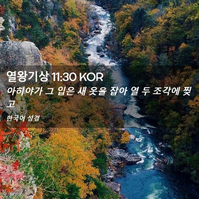 Picture 02 - 열왕기상 11:30 KOR - 아히야가 그 입은 새 옷을 잡아 열 두 - Bible Verse Picture