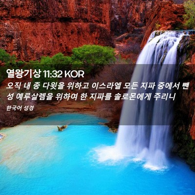 Picture 02 - 열왕기상 11:32 KOR - 오직 내 종 다윗을 위하고 이스라엘 - Bible Verse Picture