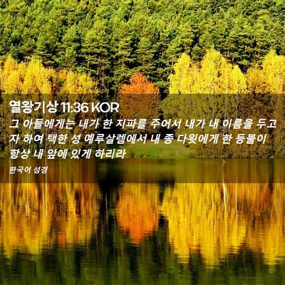 Picture 02 - 열왕기상 11:36 KOR - 그 아들에게는 내가 한 지파를 - Bible Verse Picture