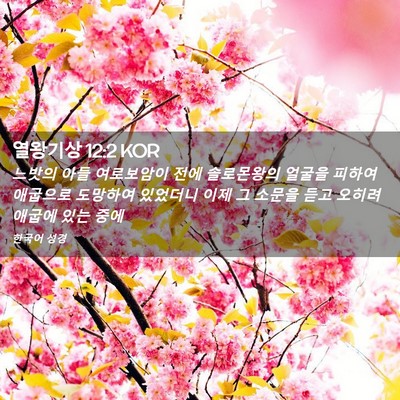 Picture 02 - 열왕기상 12:2 KOR - 느밧의 아들 여로보암이 전에 - Bible Verse Picture