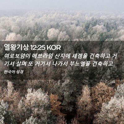 Picture 02 - 열왕기상 12:25 KOR - 여로보암이 에브라임 산지에 세겜을 - Bible Verse Picture