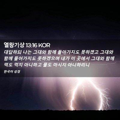 Picture 02 - 열왕기상 13:16 KOR - 대답하되 나는 그대와 함께 - Bible Verse Picture