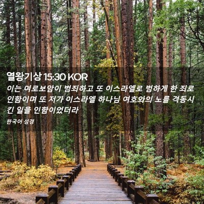 Picture 02 - 열왕기상 15:30 KOR - 이는 여로보암이 범죄하고 또 - Bible Verse Picture