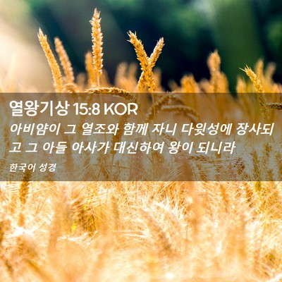 Picture 02 - 열왕기상 15:8 KOR - 아비얌이 그 열조와 함께 자니 - Bible Verse Picture