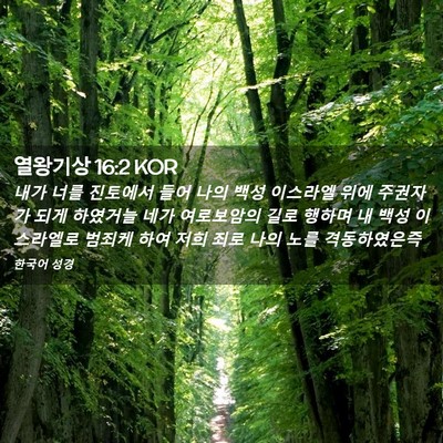 Picture 02 - 열왕기상 16:2 KOR - 내가 너를 진토에서 들어 나의 백성 - Bible Verse Picture