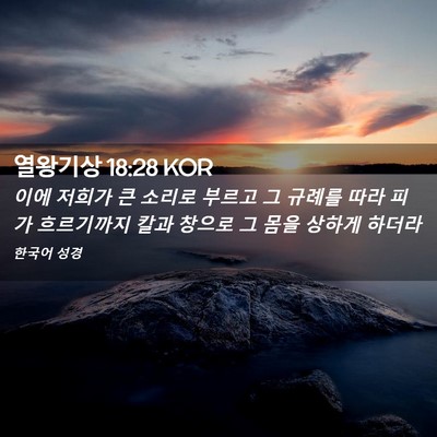 Picture 02 - 열왕기상 18:28 KOR - 이에 저희가 큰 소리로 부르고 그 - Bible Verse Picture