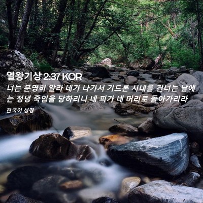 Picture 02 - 열왕기상 2:37 KOR - 너는 분명히 알라 네가 나가서 - Bible Verse Picture