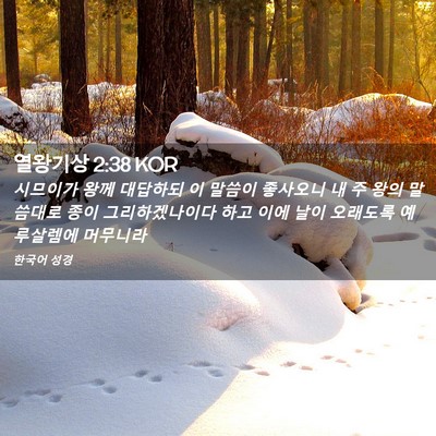 Picture 02 - 열왕기상 2:38 KOR - 시므이가 왕께 대답하되 이 말씀이 - Bible Verse Picture