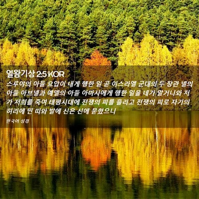 Picture 02 - 열왕기상 2:5 KOR - 스루야의 아들 요압이 내게 행한 일 - Bible Verse Picture