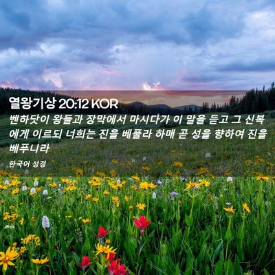 Picture 02 - 열왕기상 20:12 KOR - 벤하닷이 왕들과 장막에서 마시다가 - Bible Verse Picture