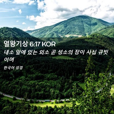 Picture 02 - 열왕기상 6:17 KOR - 내소 앞에 있는 외소 곧 성소의 장이 - Bible Verse Picture