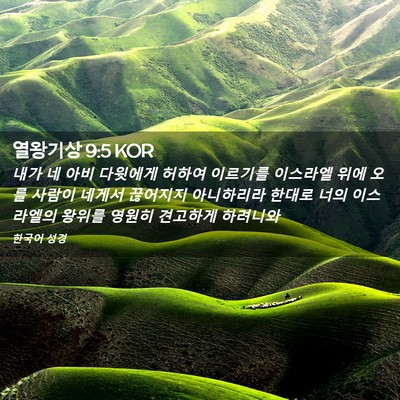 Picture 02 - 열왕기상 9:5 KOR - 내가 네 아비 다윗에게 허하여 - Bible Verse Picture