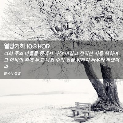 Picture 02 - 열왕기하 10:3 KOR - 너희 주의 아들들 중에서 가장 - Bible Verse Picture