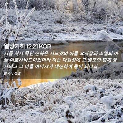 Picture 02 - 열왕기하 12:21 KOR - 저를 쳐서 죽인 신복은 시므앗의 - Bible Verse Picture