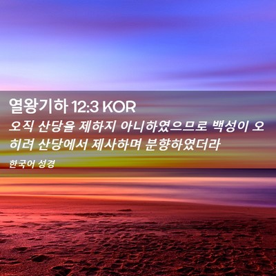 Picture 02 - 열왕기하 12:3 KOR - 오직 산당을 제하지 아니하였으므로 - Bible Verse Picture