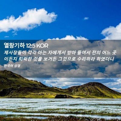 Picture 02 - 열왕기하 12:5 KOR - 제사장들이 각각 아는 자에게서 받아 - Bible Verse Picture