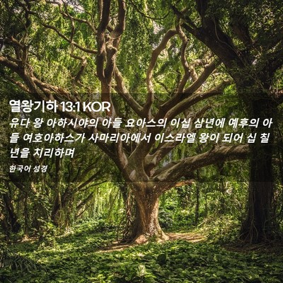 Picture 02 - 열왕기하 13:1 KOR - 유다 왕 아하시야의 아들 요아스의 - Bible Verse Picture
