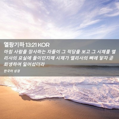 Picture 02 - 열왕기하 13:21 KOR - 마침 사람을 장사하는 자들이 그 - Bible Verse Picture