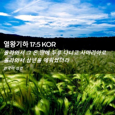 Picture 02 - 열왕기하 17:5 KOR - 올라와서 그 온 땅에 두루 다니고 - Bible Verse Picture