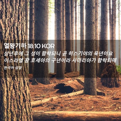 Picture 02 - 열왕기하 18:10 KOR - 삼년후에 그 성이 함락되니 곧 - Bible Verse Picture
