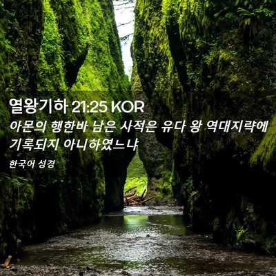 Picture 02 - 열왕기하 21:25 KOR - 아몬의 행한바 남은 사적은 유다 왕 - Bible Verse Picture