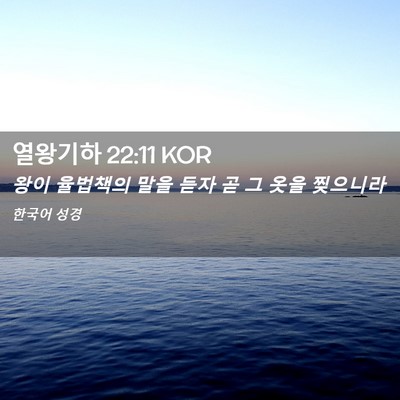 Picture 02 - 열왕기하 22:11 KOR - 왕이 율법책의 말을 듣자 곧 그 옷을 - Bible Verse Picture
