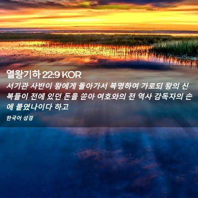 Picture 02 - 열왕기하 22:9 KOR - 서기관 사반이 왕에게 돌아가서 - Bible Verse Picture