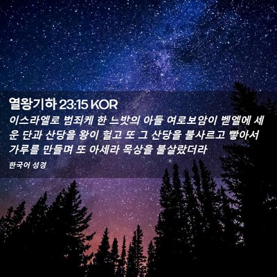 Picture 02 - 열왕기하 23:15 KOR - 이스라엘로 범죄케 한 느밧의 아들 - Bible Verse Picture