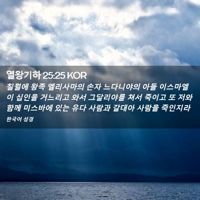 Picture 02 - 열왕기하 25:25 KOR - 칠월에 왕족 엘리사마의 손자 - Bible Verse Picture