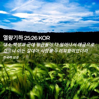 Picture 02 - 열왕기하 25:26 KOR - 대소 백성과 군대 장관들이 다 - Bible Verse Picture