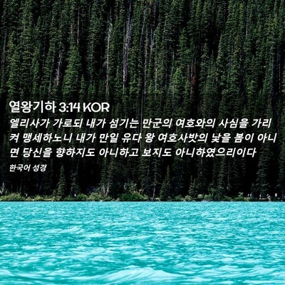 Picture 02 - 열왕기하 3:14 KOR - 엘리사가 가로되 내가 섬기는 만군의 - Bible Verse Picture