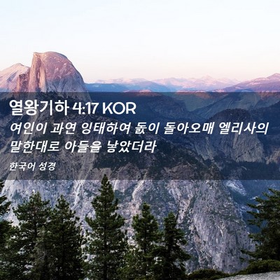 Picture 02 - 열왕기하 4:17 KOR - 여인이 과연 잉태하여 돐이 돌아오매 - Bible Verse Picture