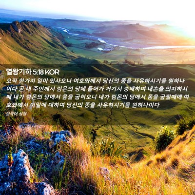 Picture 02 - 열왕기하 5:18 KOR - 오직 한가지 일이 있사오니 - Bible Verse Picture