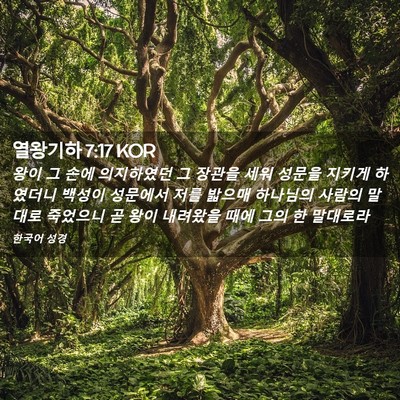 Picture 02 - 열왕기하 7:17 KOR - 왕이 그 손에 의지하였던 그 장관을 - Bible Verse Picture