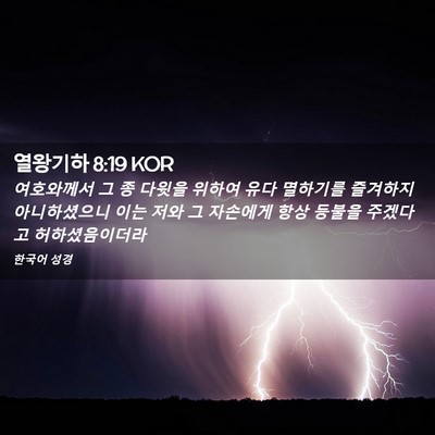 Picture 02 - 열왕기하 8:19 KOR - 여호와께서 그 종 다윗을 위하여 - Bible Verse Picture