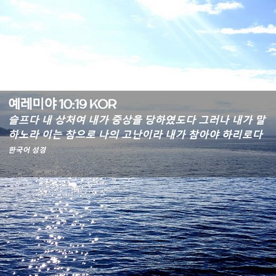 Picture 02 - 예레미야 10:19 KOR - 슬프다 내 상처여 내가 중상을 - Bible Verse Picture