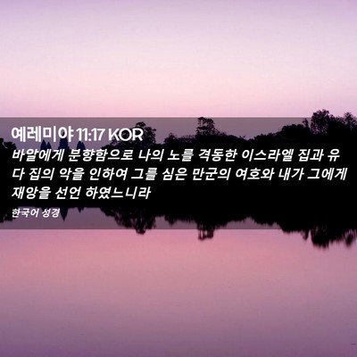 Picture 02 - 예레미야 11:17 KOR - 바알에게 분향함으로 나의 노를 - Bible Verse Picture