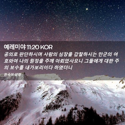 Picture 02 - 예레미야 11:20 KOR - 공의로 판단하시며 사람의 심장을 - Bible Verse Picture