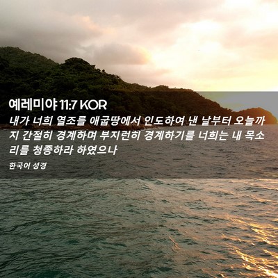 Picture 02 - 예레미야 11:7 KOR - 내가 너희 열조를 애굽땅에서 - Bible Verse Picture