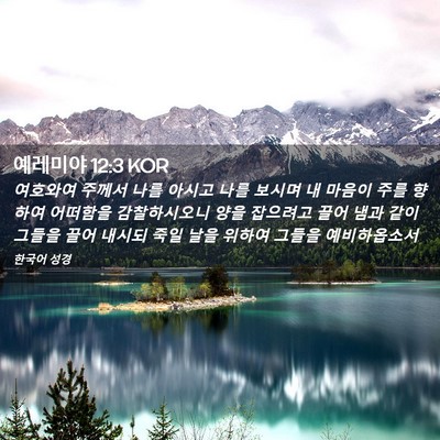 Picture 02 - 예레미야 12:3 KOR - 여호와여 주께서 나를 아시고 나를 - Bible Verse Picture