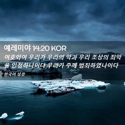 Picture 02 - 예레미야 14:20 KOR - 여호와여 우리가 우리의 악과 우리 - Bible Verse Picture