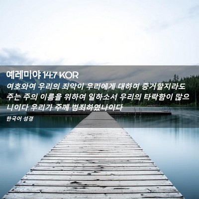 Picture 02 - 예레미야 14:7 KOR - 여호와여 우리의 죄악이 우리에게 - Bible Verse Picture