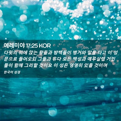 Picture 02 - 예레미야 17:25 KOR - 다윗의 위에 앉는 왕들과 방백들이 - Bible Verse Picture