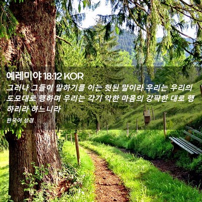 Picture 02 - 예레미야 18:12 KOR - 그러나 그들이 말하기를 이는 헛된 - Bible Verse Picture