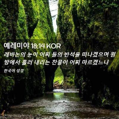 Picture 02 - 예레미야 18:14 KOR - 레바논의 눈이 어찌 들의 반석을 - Bible Verse Picture