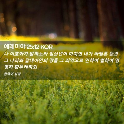 Picture 02 - 예레미야 25:12 KOR - 나 여호와가 말하노라 칠십년이 - Bible Verse Picture