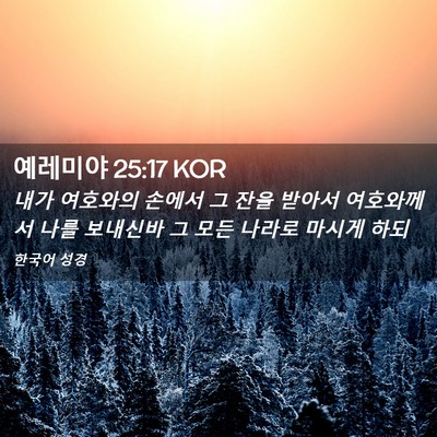 Picture 02 - 예레미야 25:17 KOR - 내가 여호와의 손에서 그 잔을 - Bible Verse Picture